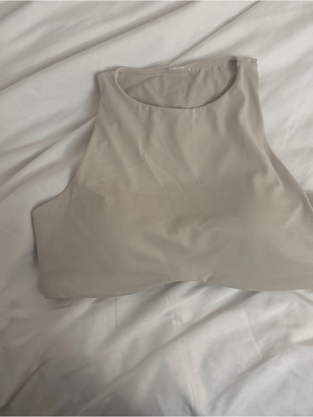 Oner Active Sleeveless High-Neck Crop Top - Cream